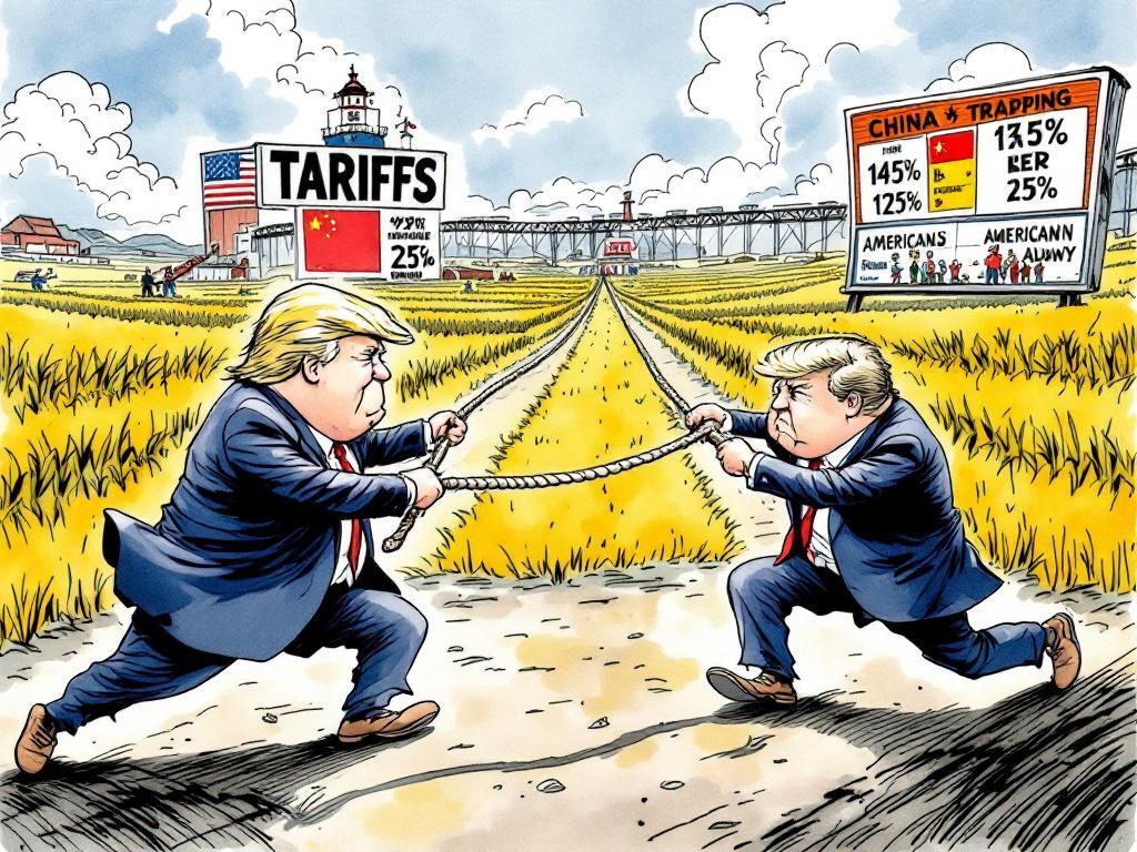 The US-China tariff escalation war reaching 145% vs 125% retaliation