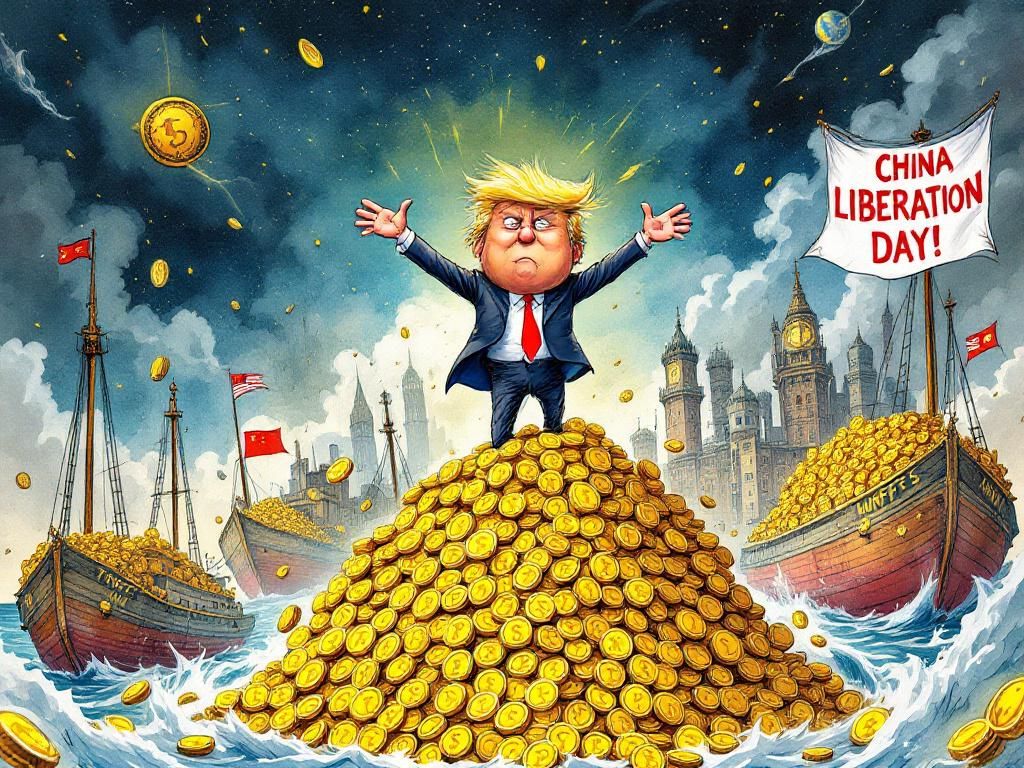 Trumpy-Wumpy on a mountain of tariff gold while the world economy crumbles